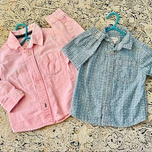 Twin boy Valentines Day shirts pink and blue